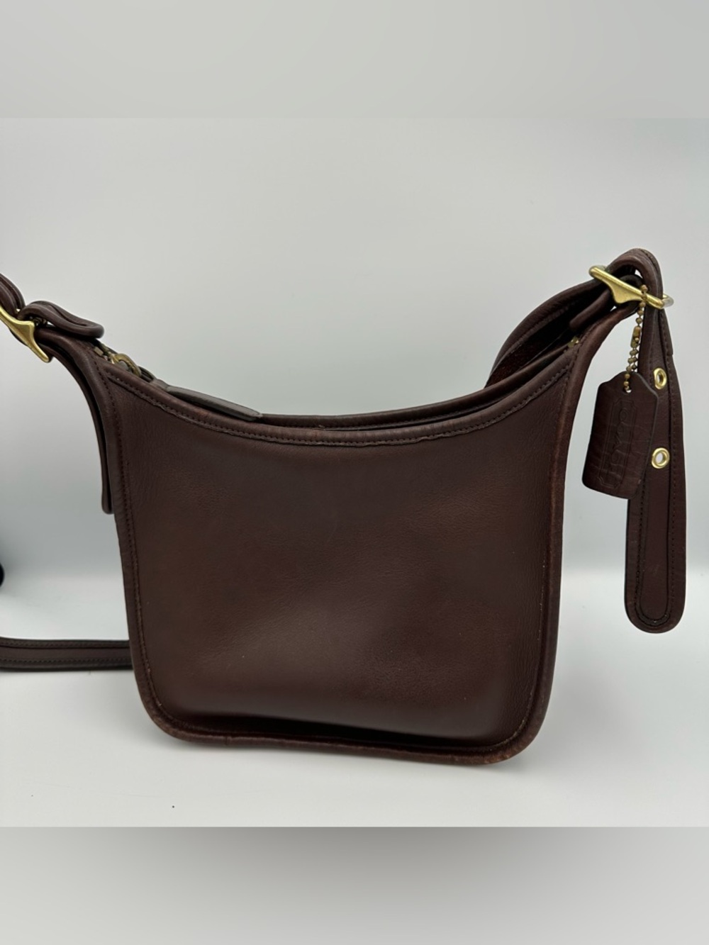 Vintage Coach 9950 Janice Legacy Brown Leather Shoulder Bag Classic Zip Purse - Picture 3 of 16